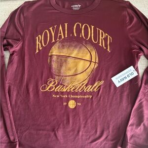 Old Navy Maroon Active Cloudmotion Tee with Brown Logo Girl or Boy 6/7